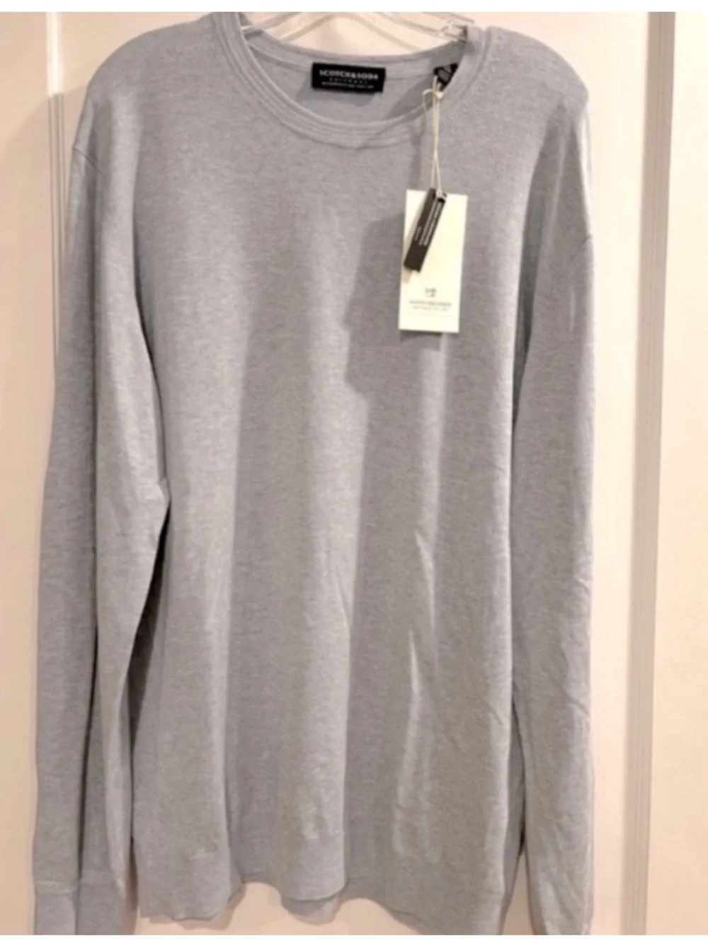 Scotch & Soda NEW Mens XXL Crewneck Sweater Blue Grey Coastal Preppy